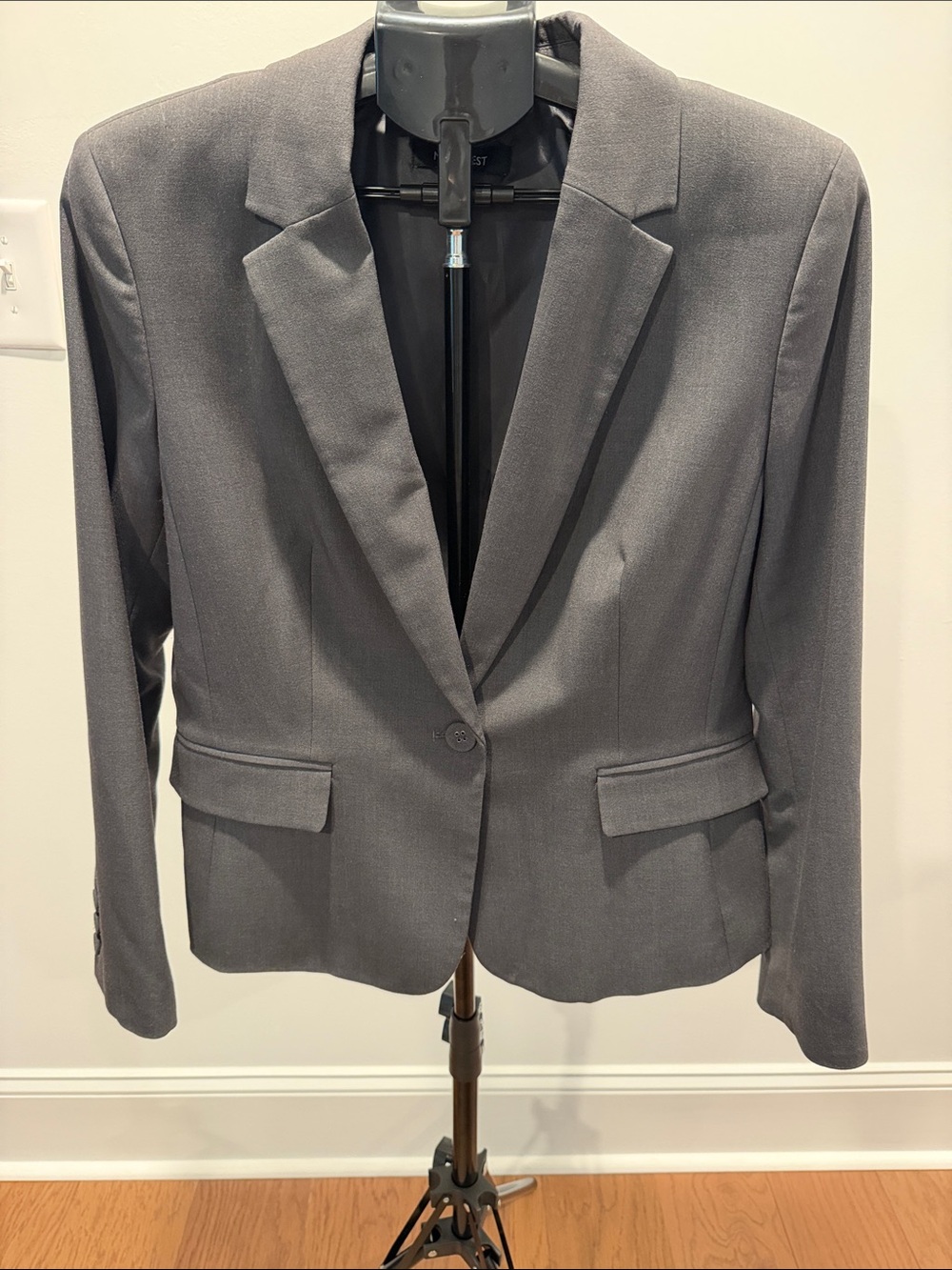 Nine West Gray Tailored Single-Button Blazer